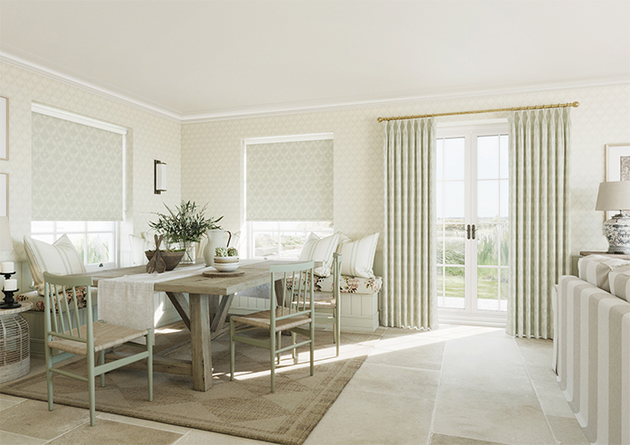 Trellis Prints, Vine and Bloom Bud Green - Twist&Fit Roller Blind - Image 7